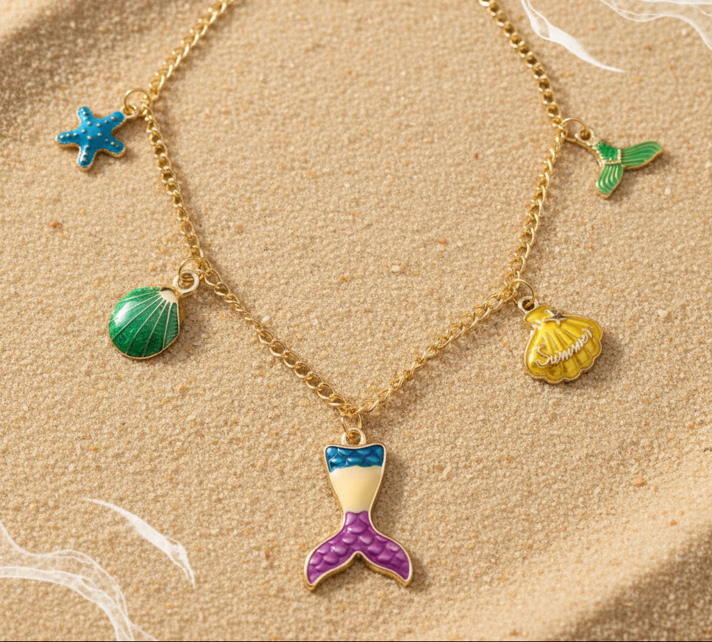 Meerjungfrau Charm-Kette Detailansicht