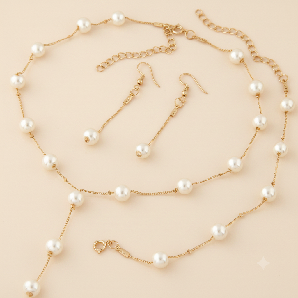 Perlen-Schmuckset Gold