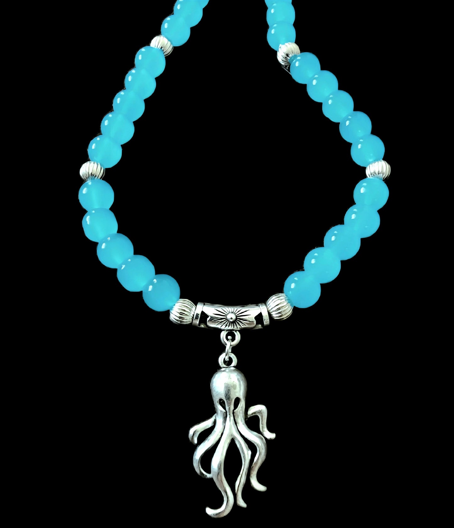 Glasperlen Kette mit Oktopus-Anhänger