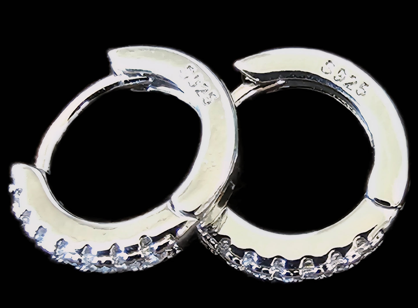 925 Silber Creolen mit Zirkonia