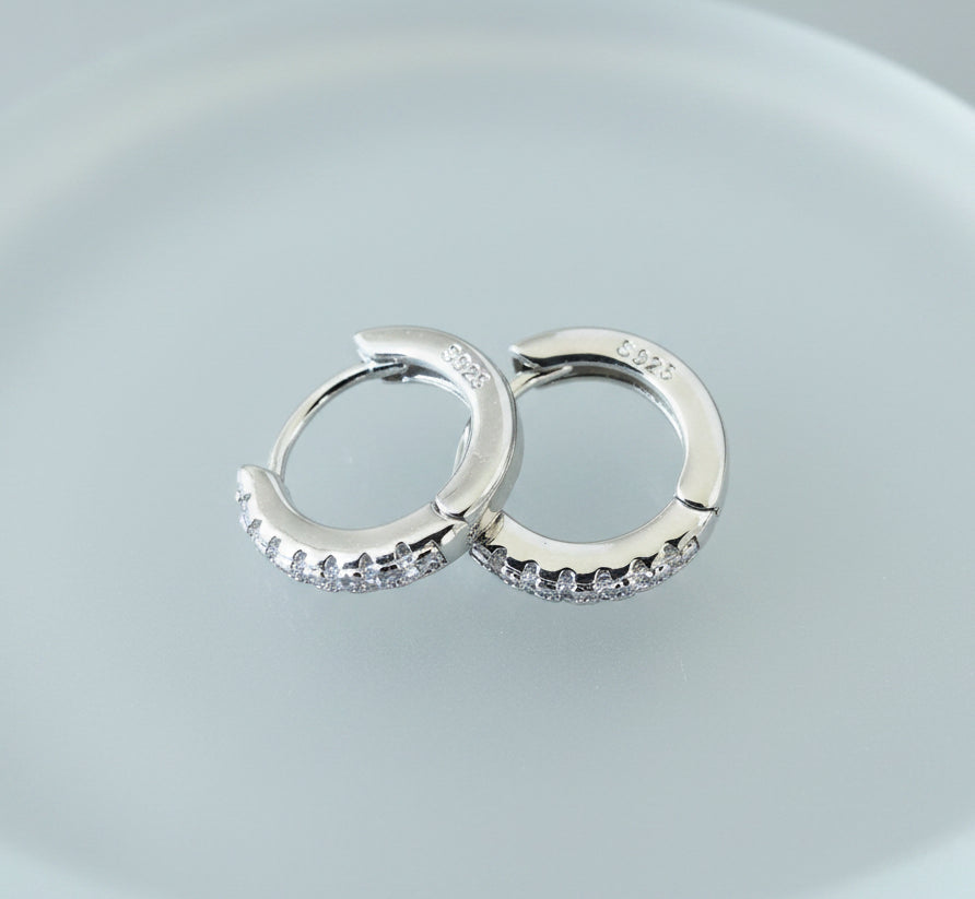 925 Silber Creolen mit Zirkonia