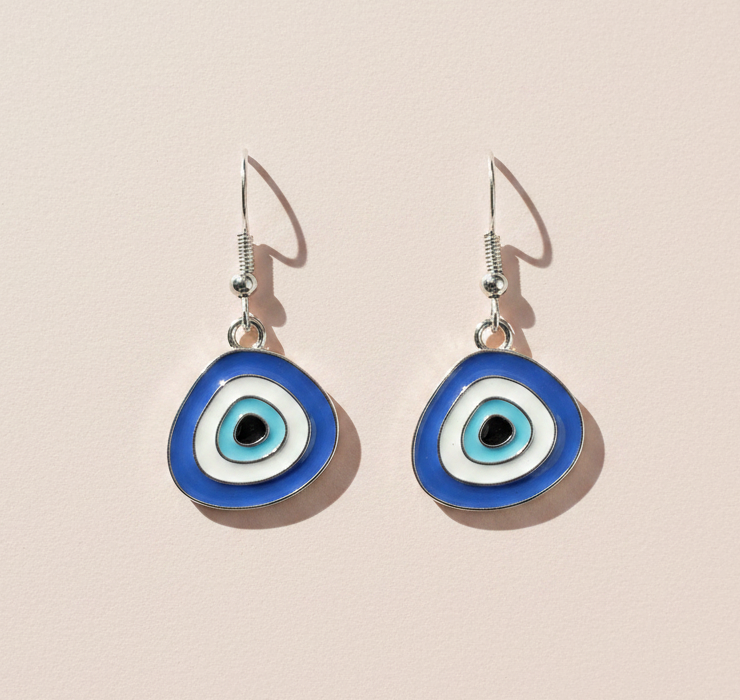 Ohrringe Evil Eye silberfarben