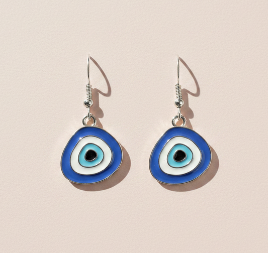 Ohrringe Evil Eye silberfarben