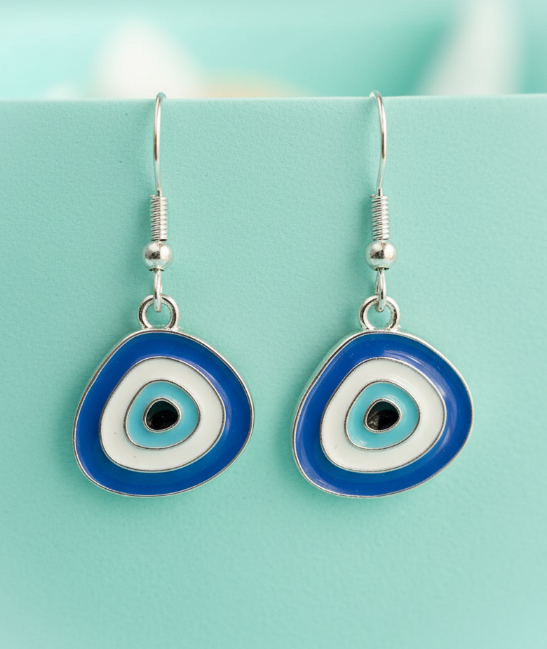 Ohrringe Evil Eye silberfarben