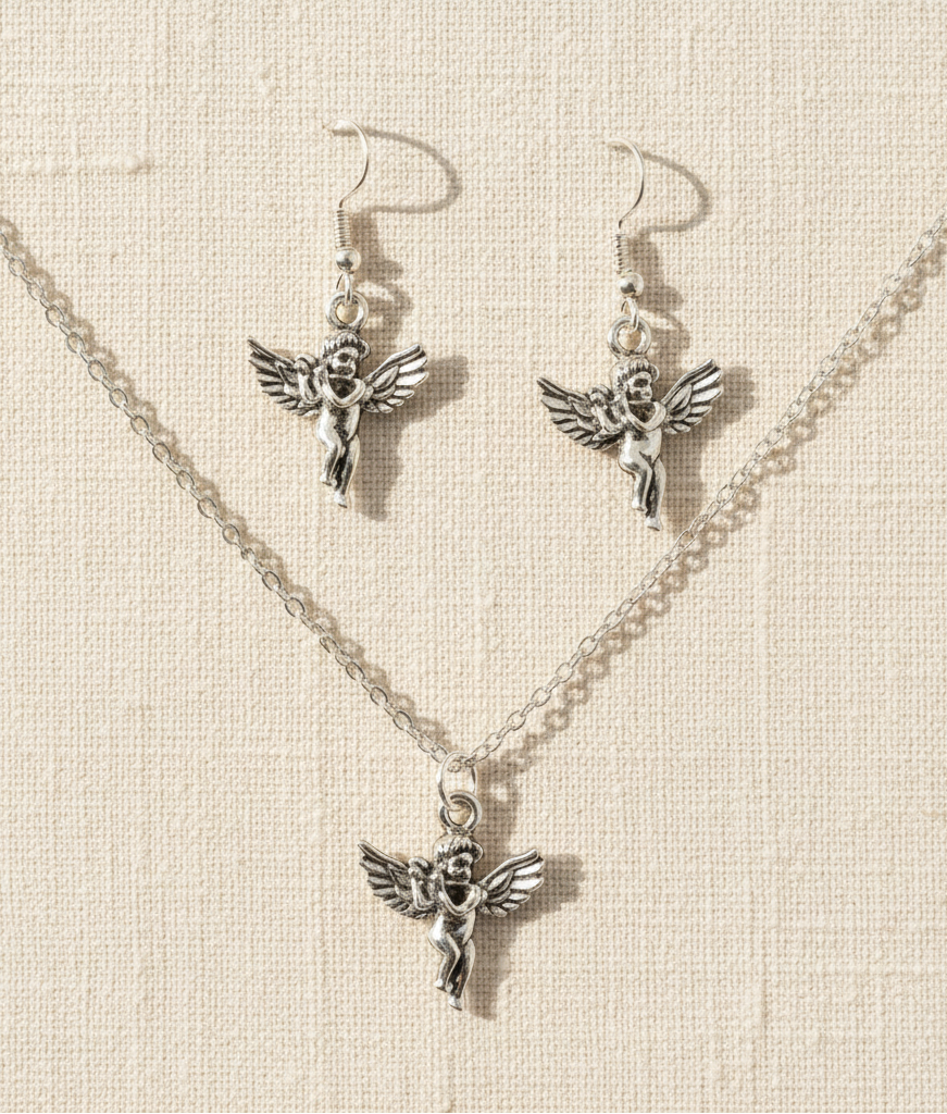Schmuckset Engel silberfarben