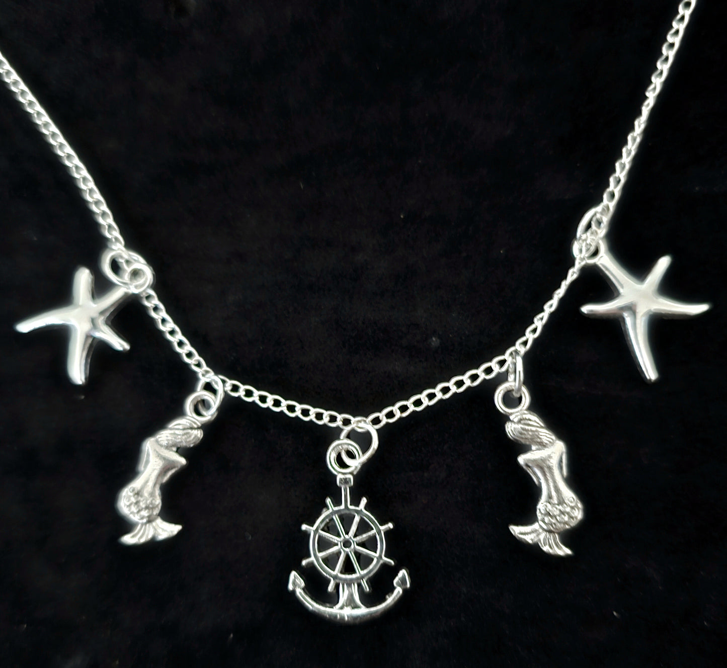 Anker Meerjungfrau Charm-Kette silber – handgefertigtes Unikat