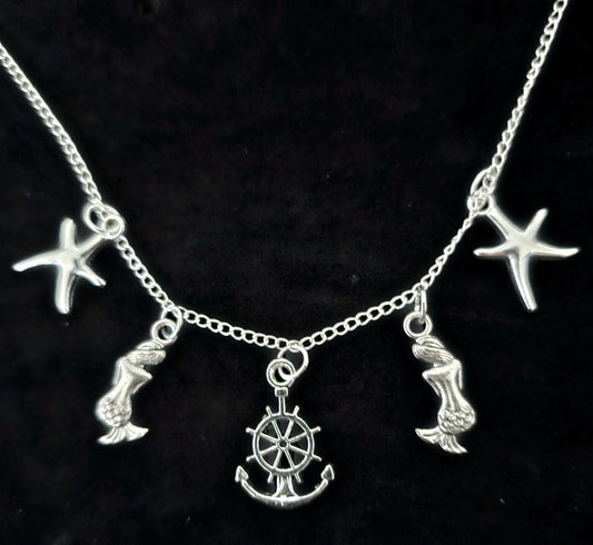 Anker Meerjungfrau Charm-Kette silber – handgefertigtes Unikat