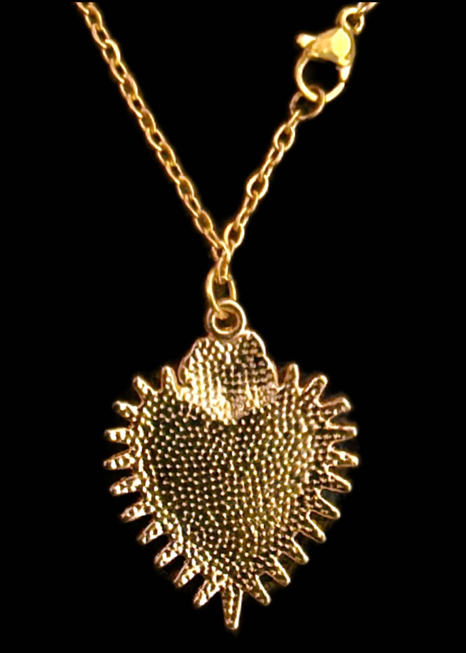 Halskette Sacred Heart Rose All-Seeing Eye Edelstahl gold Rückseite