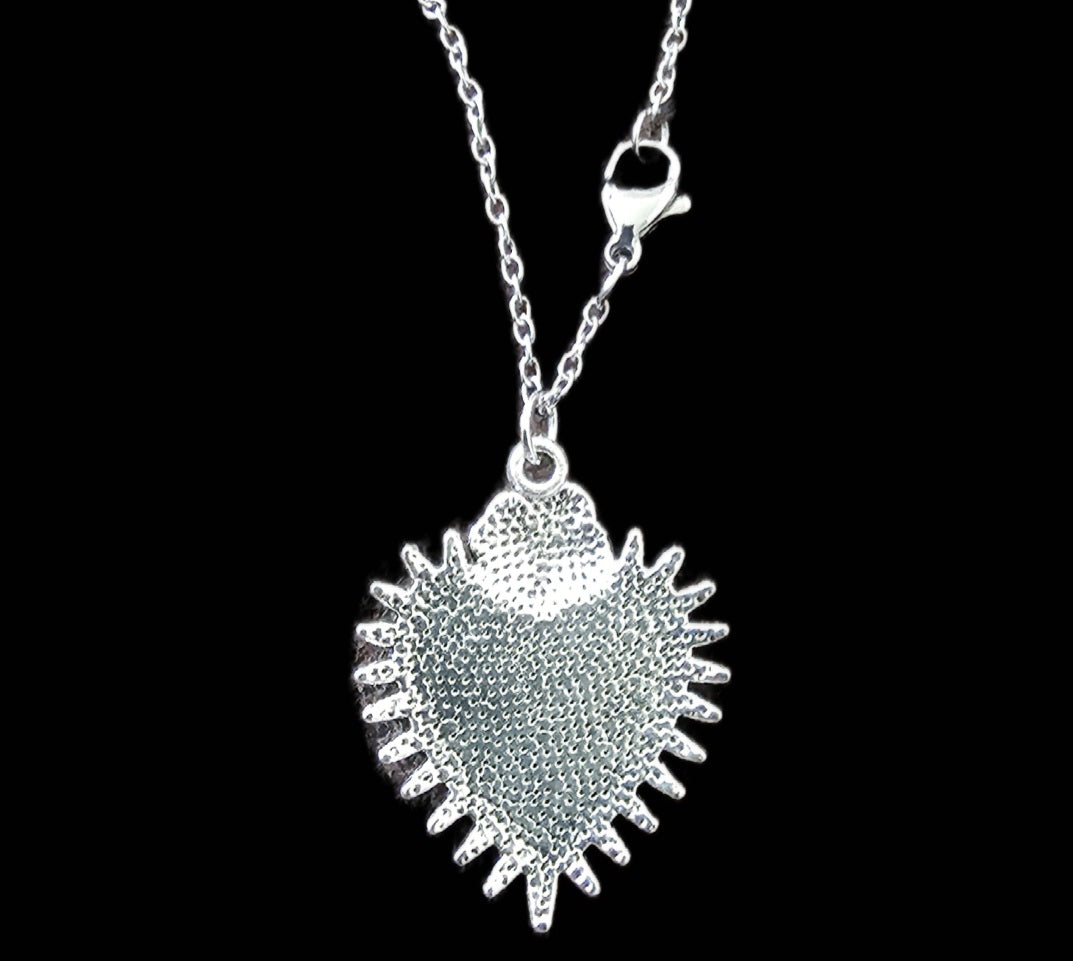 Halskette Sacred Heart mit Rose & All-Seeing Eye – Edelstahl silber