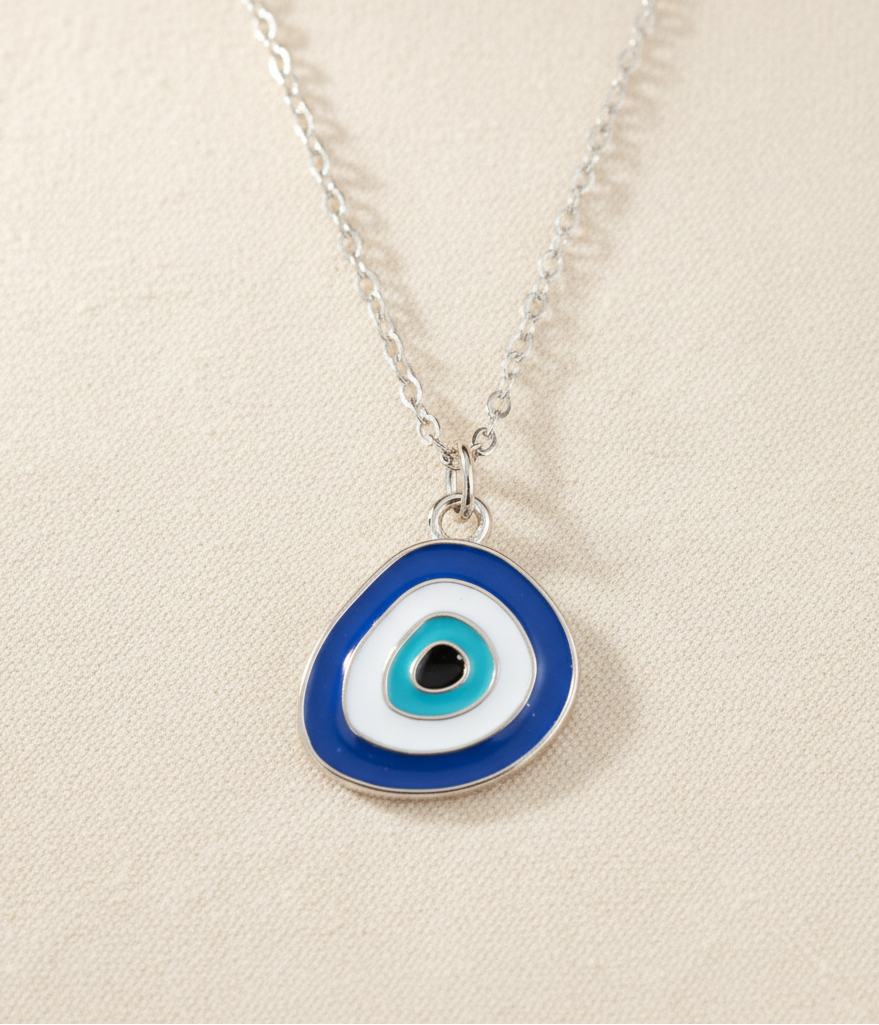Halskette Evil Eye silberfarben