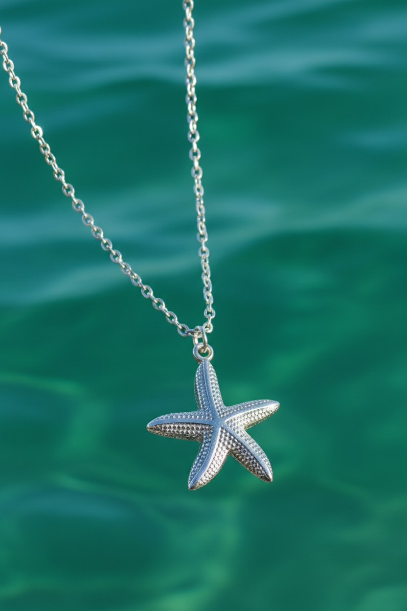 Kette mit Seesternanhänger silber oder gold