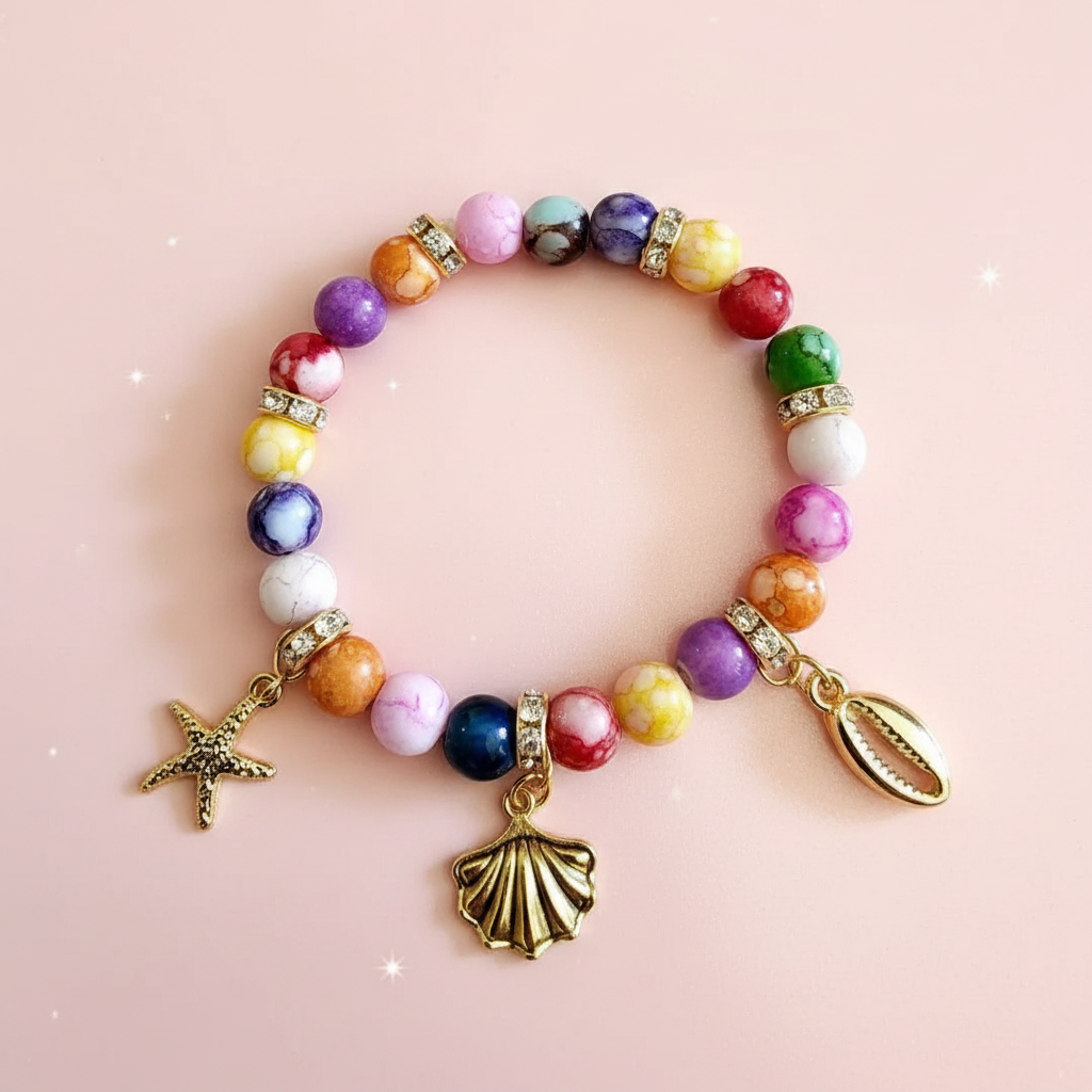 Armband Meer bunt gold handgefertigt
