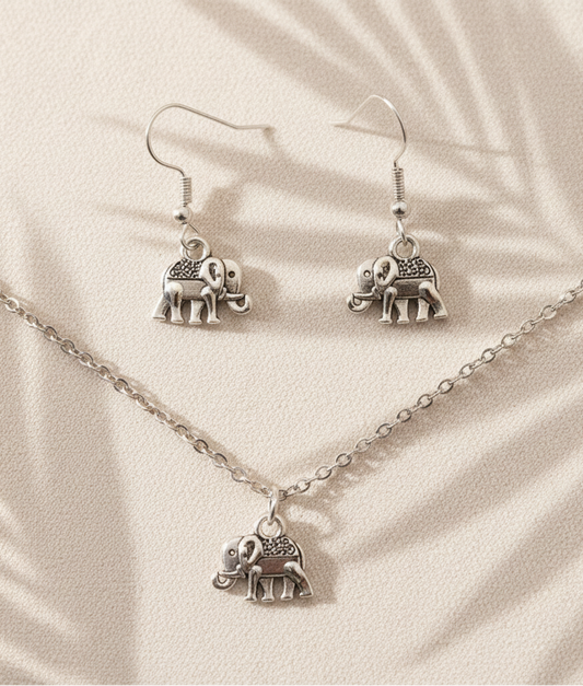 Schmuckset Elefant silberfarben