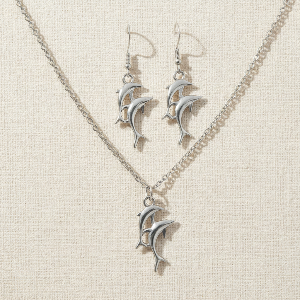 Schmuckset Delfin gold oder silber