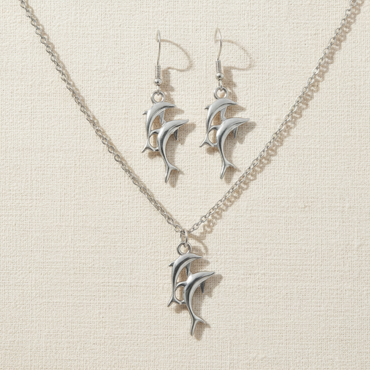 Schmuckset Delfin gold oder silber