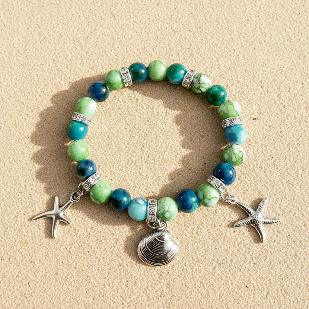 Armband Meer blau-grün silber handgefertigt