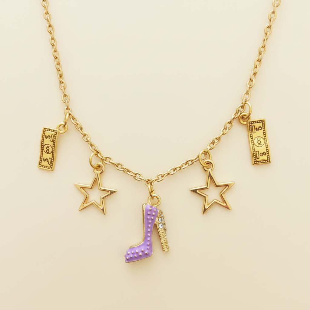 High Heel Charm-Kette gold – handgefertigtes Unikat