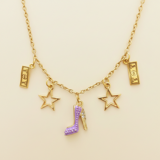 High Heel Charm-Kette gold – handgefertigtes Unikat