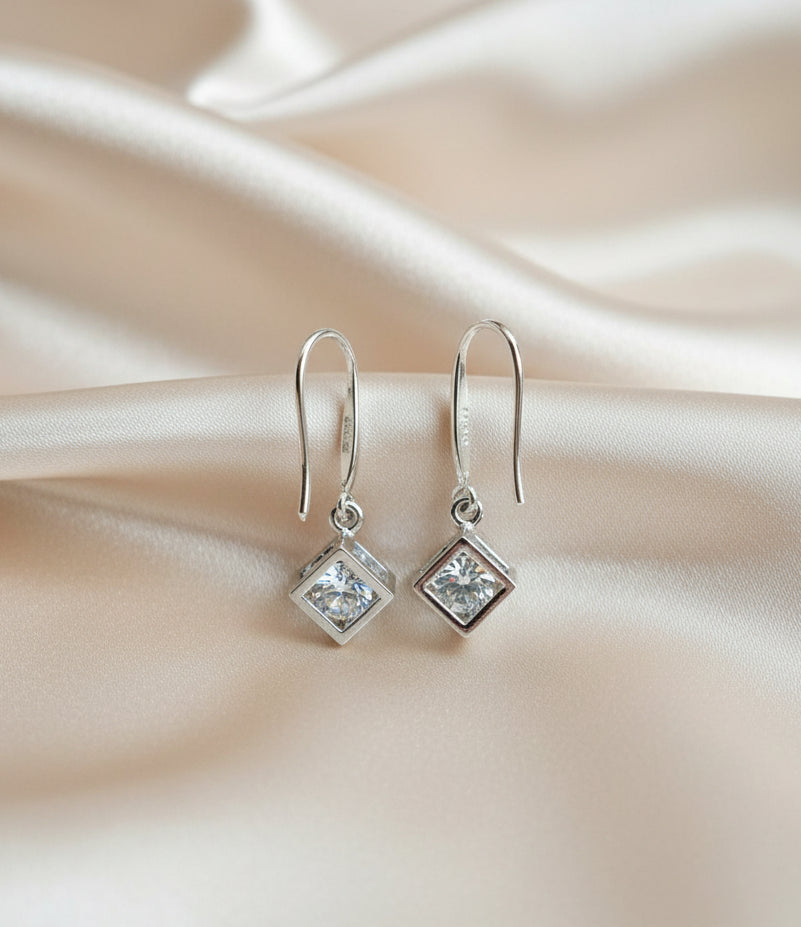 Schmuckset 925 Silber Würfel Zirkonia beweglich