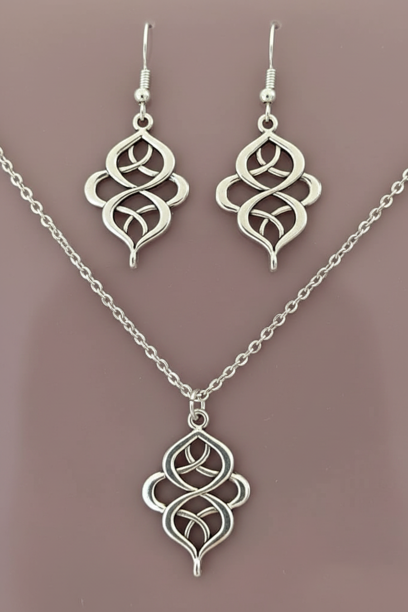 Schmuckset Keltische Spirale silberfarben