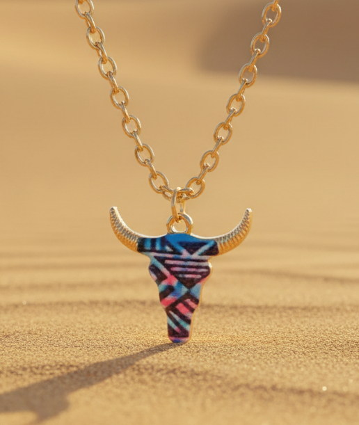 Longhorn Charm-Kette gold – verschiedene Varianten