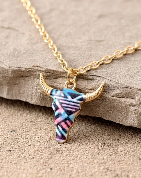 Longhorn Charm-Kette gold – verschiedene Varianten