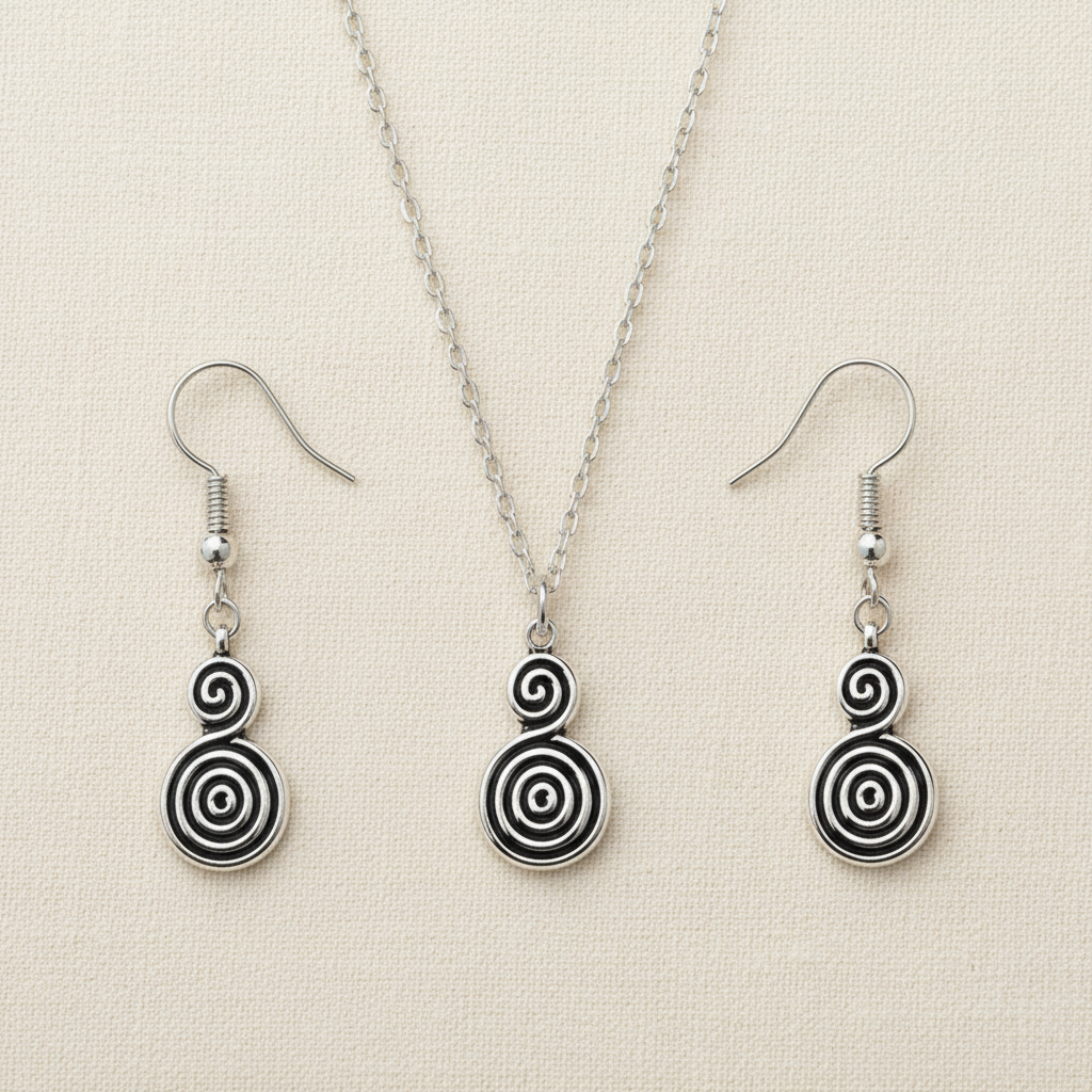 Schmuckset Spirale silberfarben