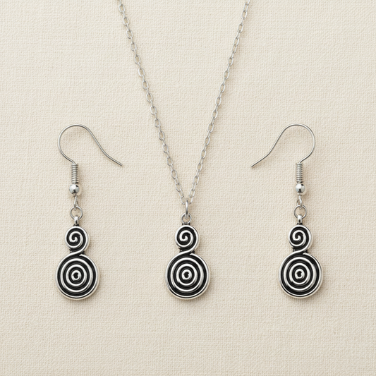 Schmuckset Spirale silberfarben