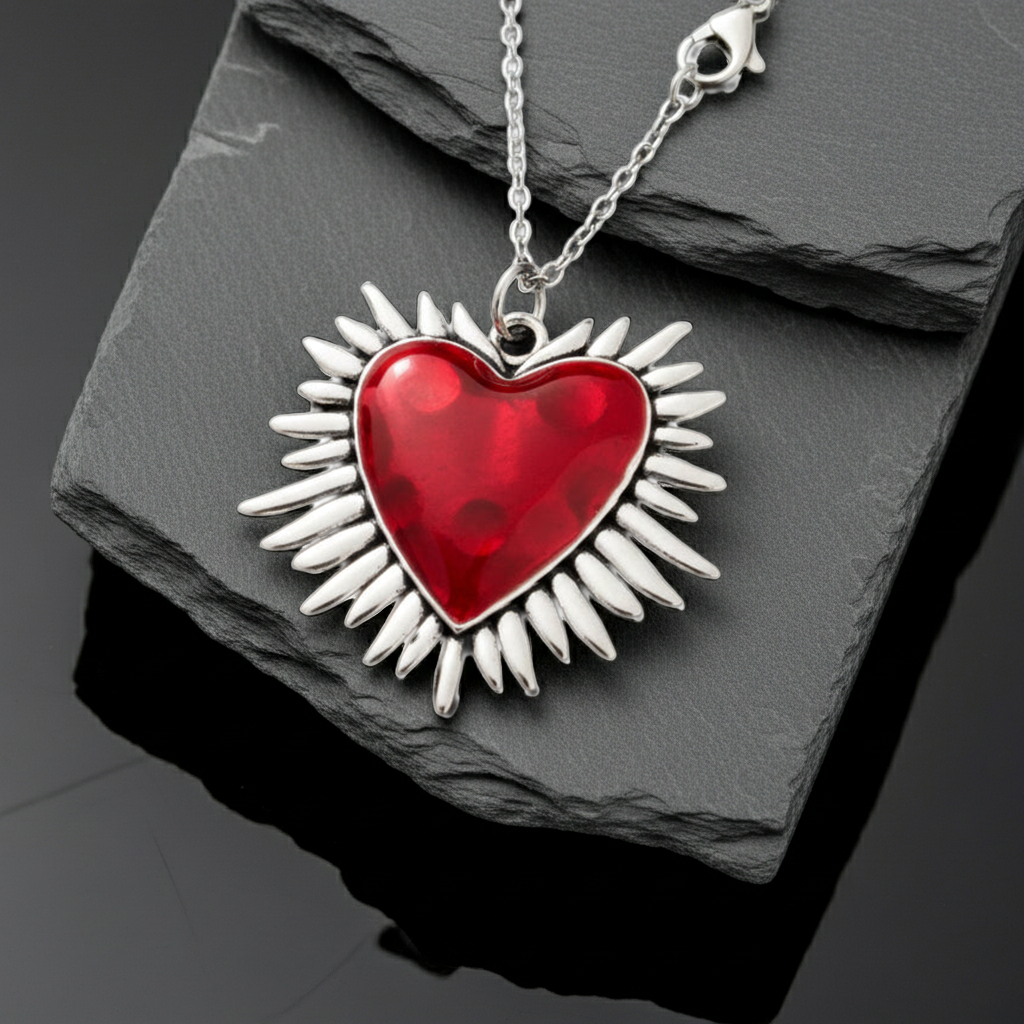 Halskette Sacred Heart Strahlen – Edelstahl silber & gold