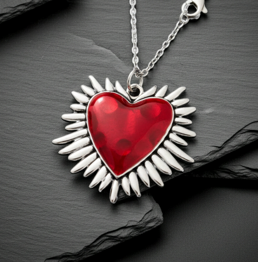 Halskette Sacred Heart Strahlen – Edelstahl silber & gold