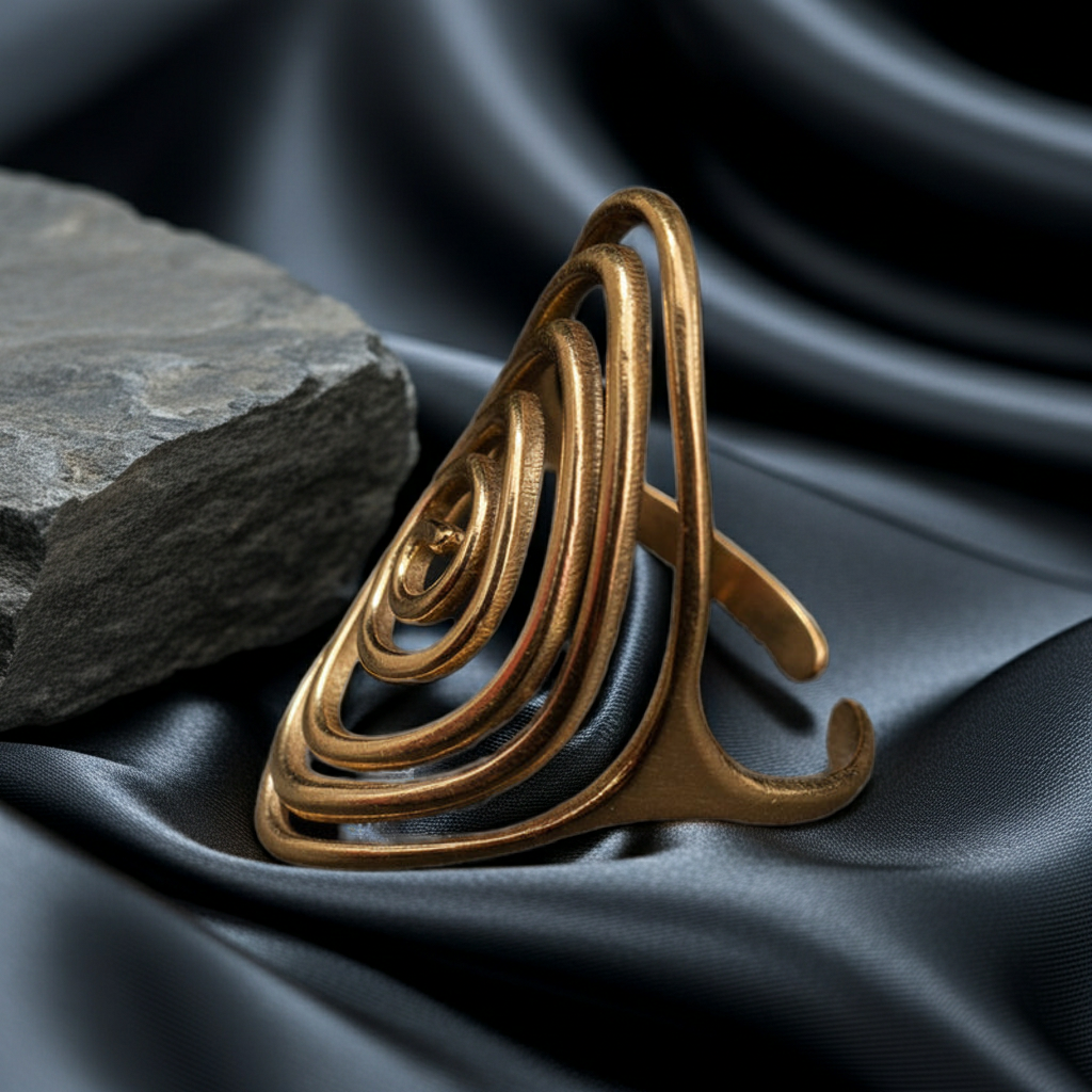 Ring Spirale oval Edelstahl silber/gold One Size