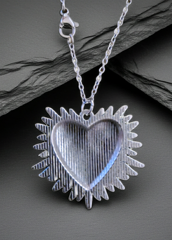Halskette Sacred Heart Strahlen – Edelstahl silber & gold