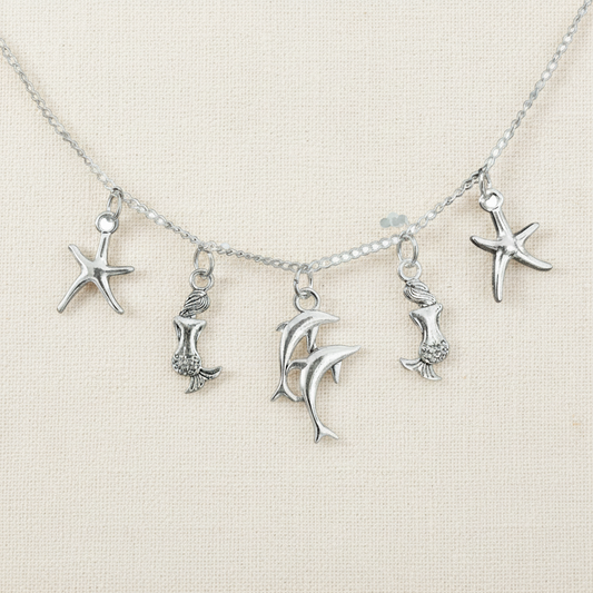 Delfin Meerjungfrau Charm-Kette silber handgefertigt
