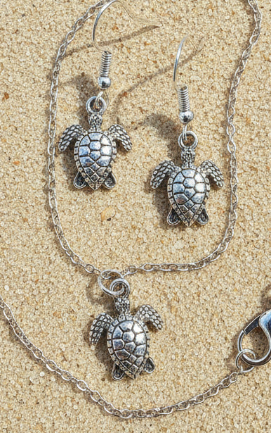 Schmuckset Schildkröte silberfarben