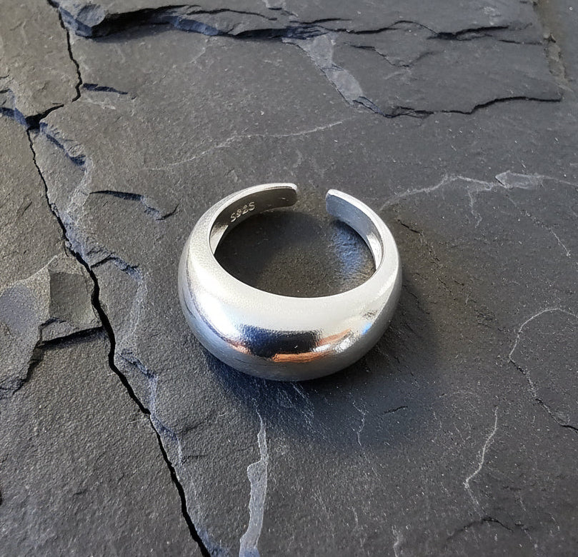 Ring 925 Silber Dome silberfarben verstellbar