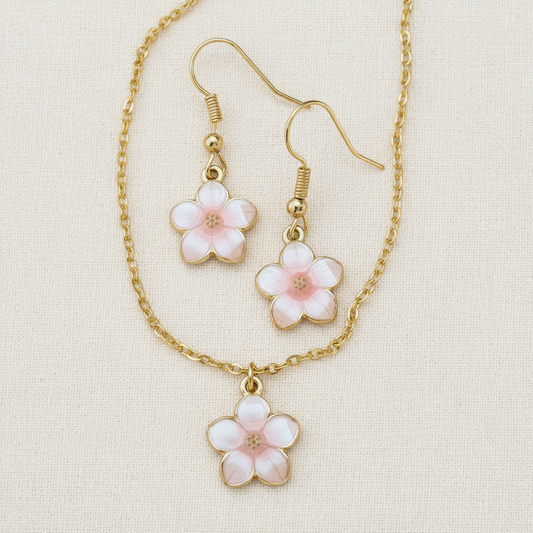 Schmuckset Sakura goldfarben 4 Varianten
