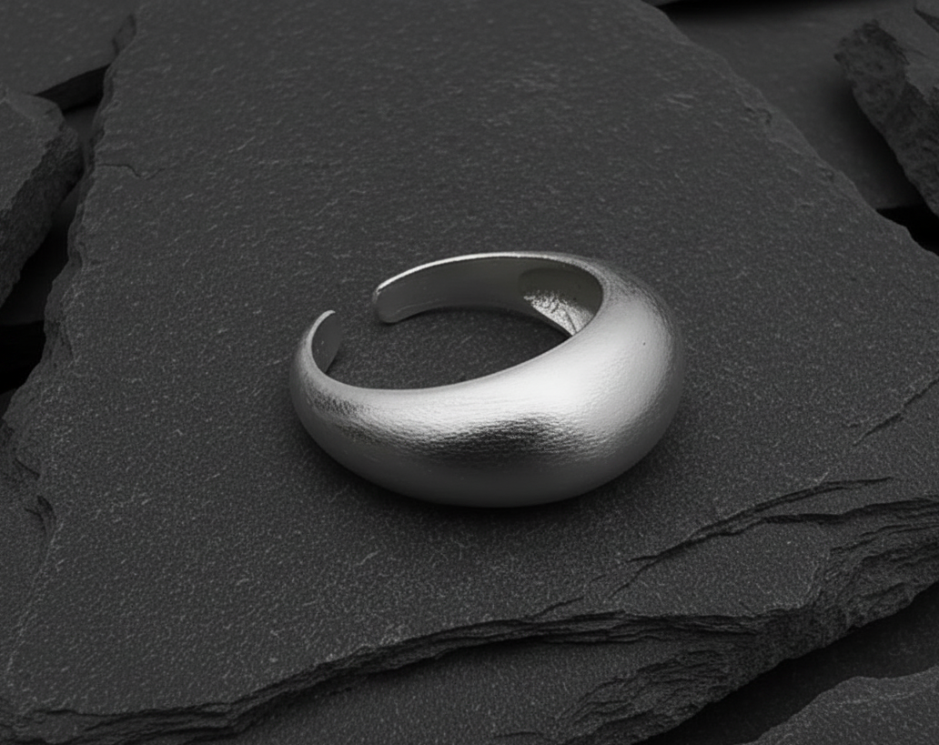 Ring 925 Silber Dome silberfarben verstellbar