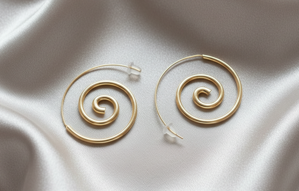 Ohrringe Spirale Edelstahl gold/silber