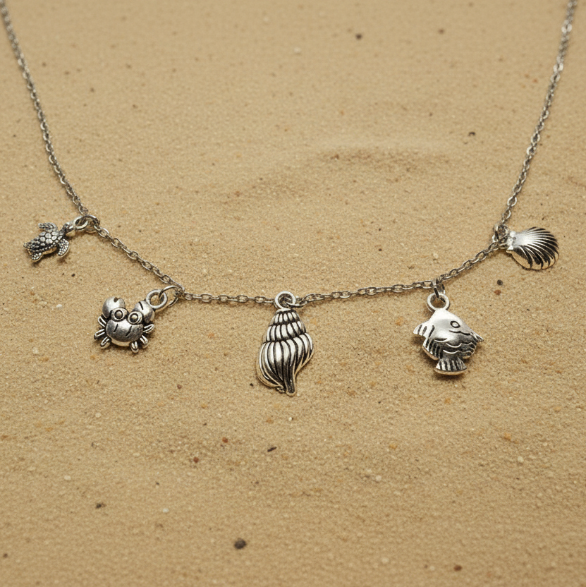 Meerestier Charm-Kette silber – handgefertigt