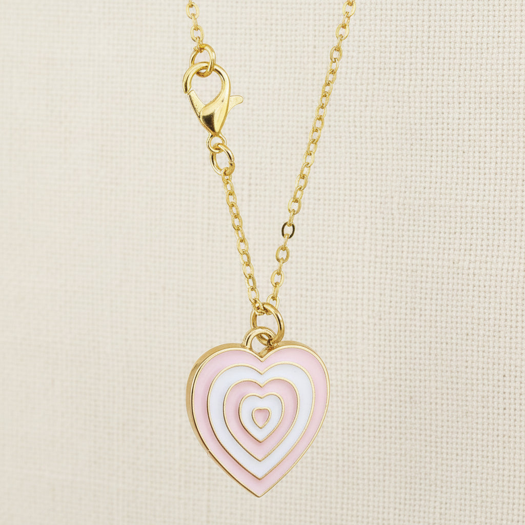 Halskette Herz-in-Herz pink gold