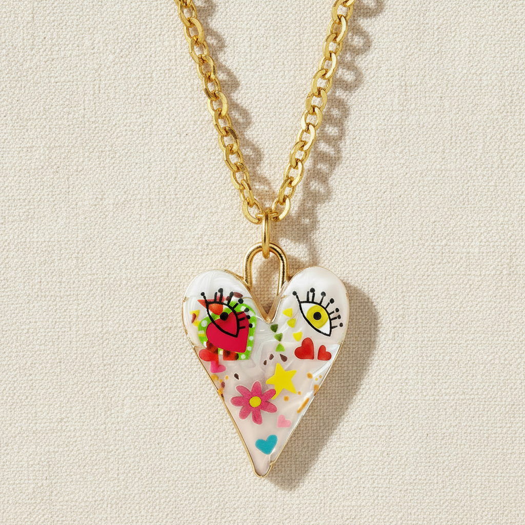Kette Herz goldfarben Edelstahl - 8 Varianten