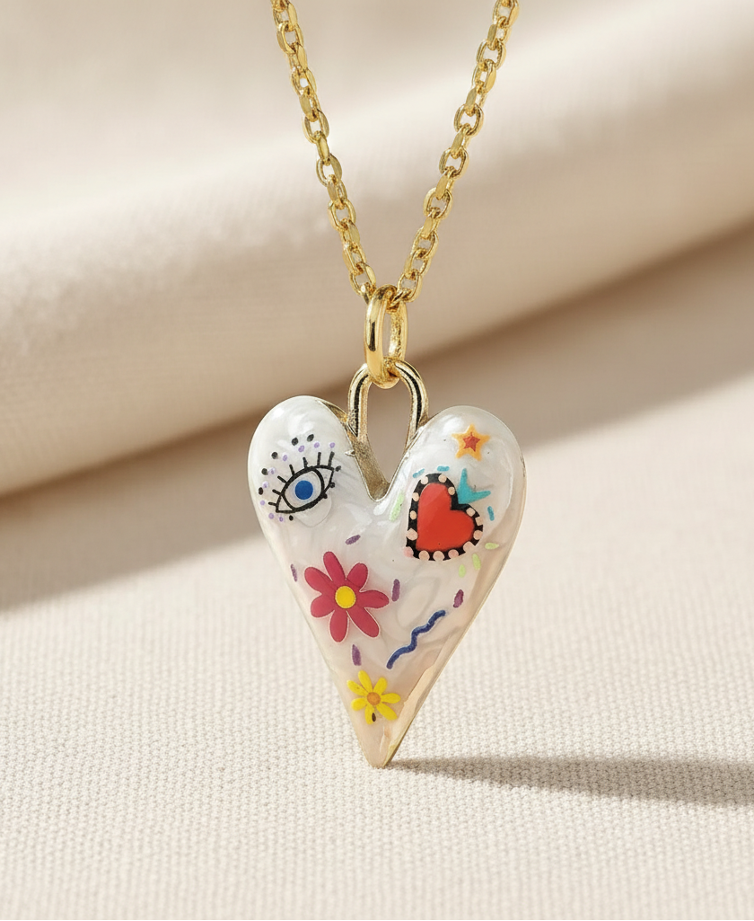 Kette Herz goldfarben Edelstahl - 8 Varianten