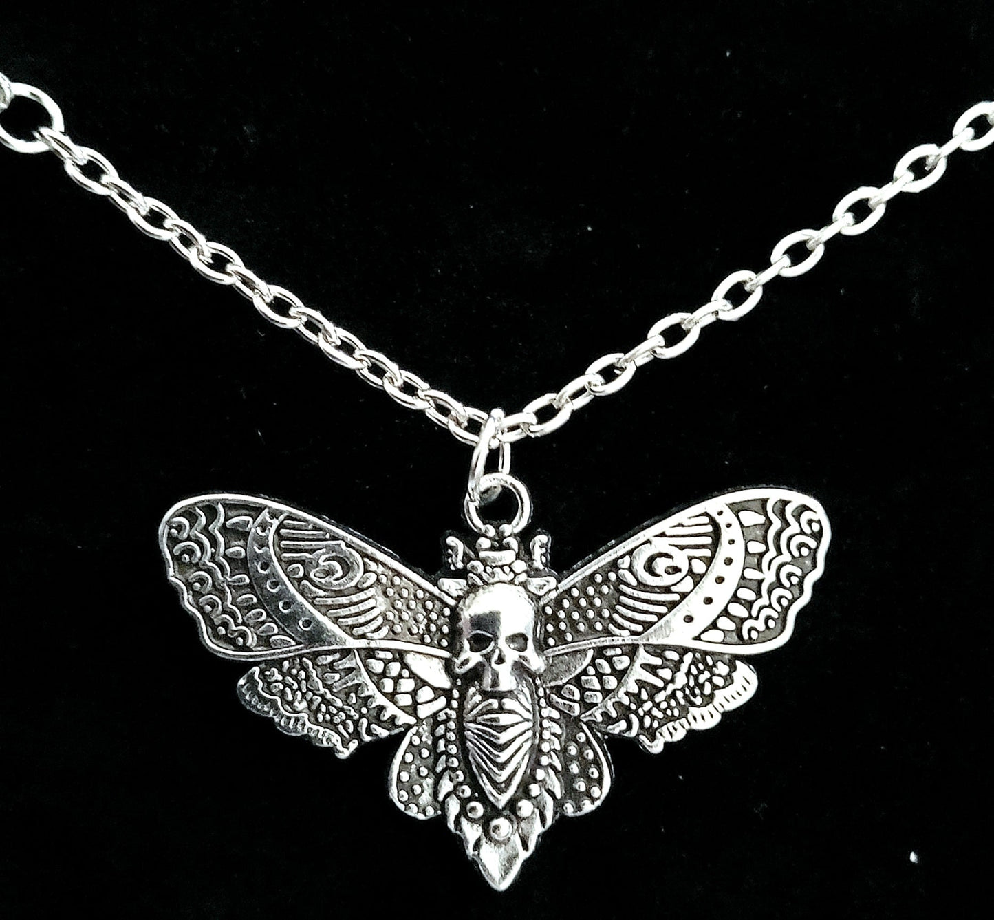 Totenkopf Schmetterling Kette Silber