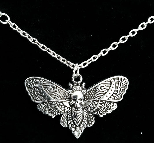 Totenkopf Schmetterling Kette Silber