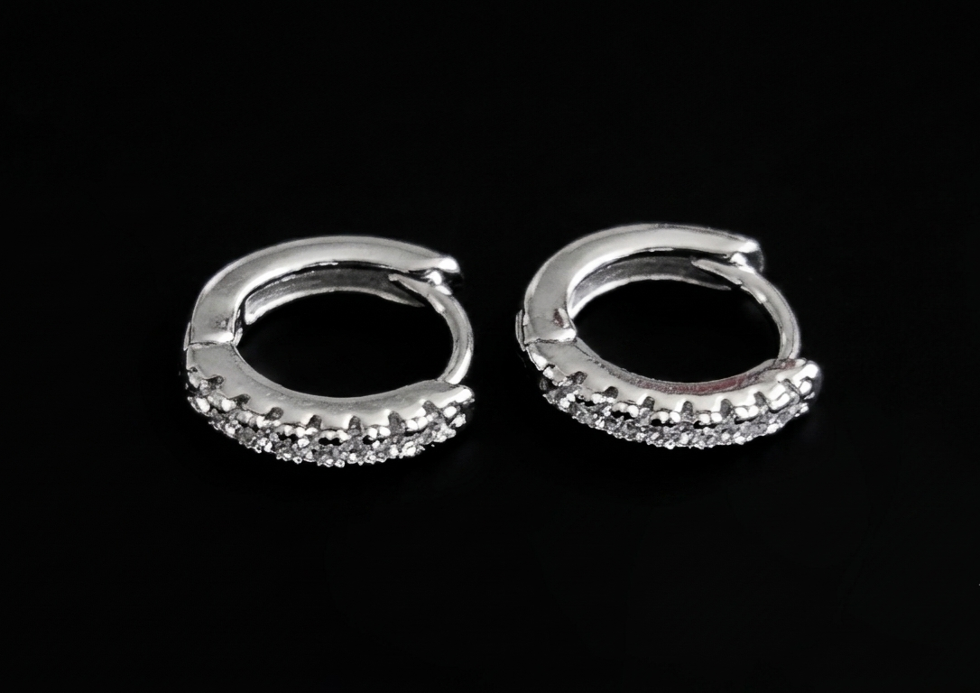 925 Silber Creolen mit Zirkonia