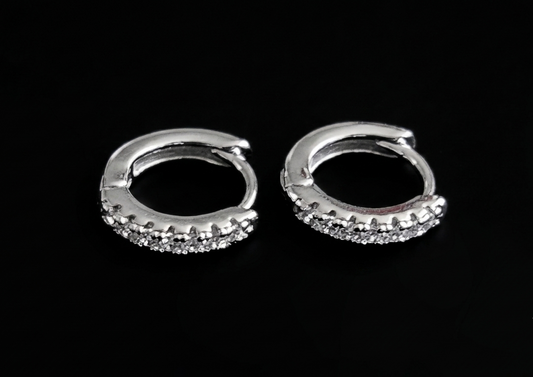 925 Silber Creolen mit Zirkonia