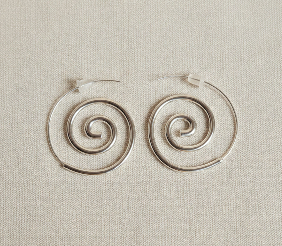Ohrringe Spirale Edelstahl gold/silber