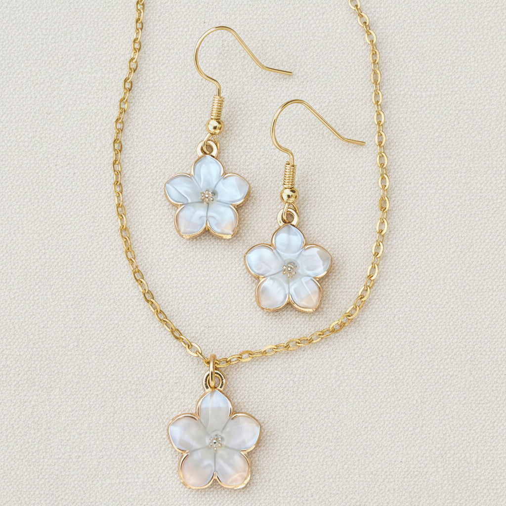 Schmuckset Sakura goldfarben 4 Varianten
