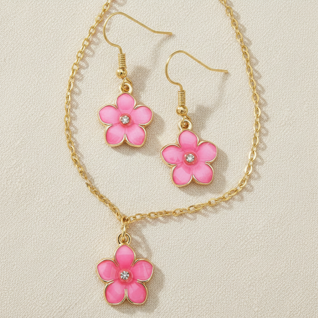Schmuckset Sakura goldfarben 4 Varianten