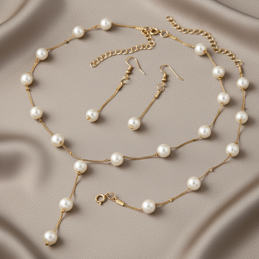 Perlen-Schmuckset Gold